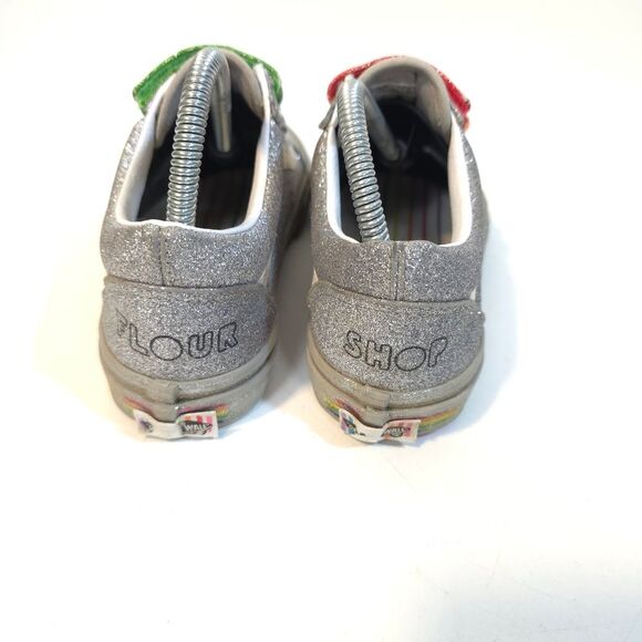 VANS x FLOUR SHOP Sprinkles & Smiles Old Skool V Silver Rainbow Glitter PRIDE Sn - Picture 6 of 12